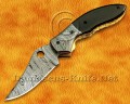 Custom Handmade Damascus Steel Folding Knife - Bull Horn - FK762