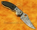 Custom Handmade Damascus Steel Folding Knife - Bull Horn - FK762