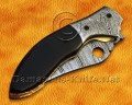 Custom Handmade Damascus Steel Folding Knife - Bull Horn - FK762