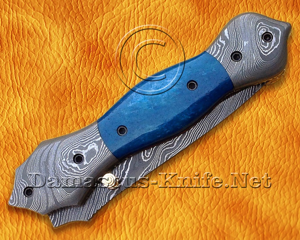 Personalized Handmade Damascus Steel Arts and Crafts Pocket Folding Knife Bone Handle - DFK764 Personalized Handmade Damascus Steel Arts and Crafts Pocket Folding Knife Bone Handle - DFK764