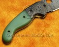 Custom Handmade Damascus Steel Folding Knife - Sea Green Bone - FK765