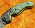 Custom Handmade Damascus Steel Folding Knife - Sea Green Bone - FK765