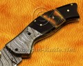 Custom Handmade Damascus Steel Folding Knife - Bone & Horn - FK769