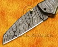 Custom Handmade Damascus Steel Folding Knife - Bone & Horn - FK769