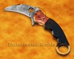 Personalized Damascus Steel Folding Artisan Implement - Copper & Bull Horn - FK771 Personalized Damascus Steel Folding Artisan Implement - Copper & Bull Horn - FK771