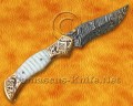 Personalized Scrimshaw Damascus Folding Knife - Bone & Copper - FK804 Personalized Scrimshaw Damascus Folding Knife - Bone & Copper - FK804