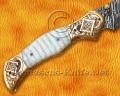 Personalized Scrimshaw Damascus Folding Knife - Bone & Copper - FK804 Personalized Scrimshaw Damascus Folding Knife - Bone & Copper - FK804