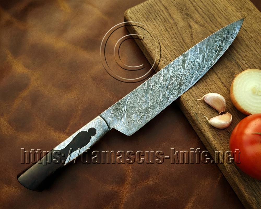 Personalized Damascus Full Integral Chef Knife - Ironwood - CK660