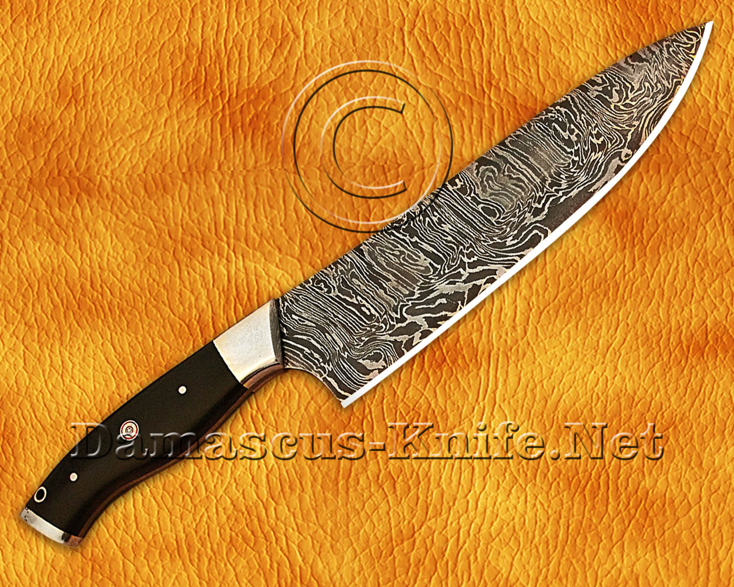 Personalized 5-Piece Damascus Chef Knife Set - G10 - CK671 Personalized 5-Piece Damascus Chef Knife Set - G10 - CK671