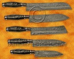 Personalized 5-Piece Damascus Chef Knife Set - Pakka Wood - CK672 Personalized 5-Piece Damascus Chef Knife Set - Pakka Wood - CK672