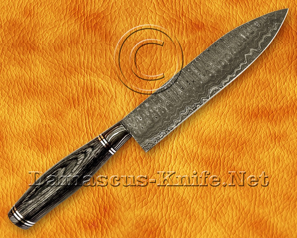 Personalized 5-Piece Damascus Chef Knife Set - Pakka Wood - CK672 Personalized 5-Piece Damascus Chef Knife Set - Pakka Wood - CK672