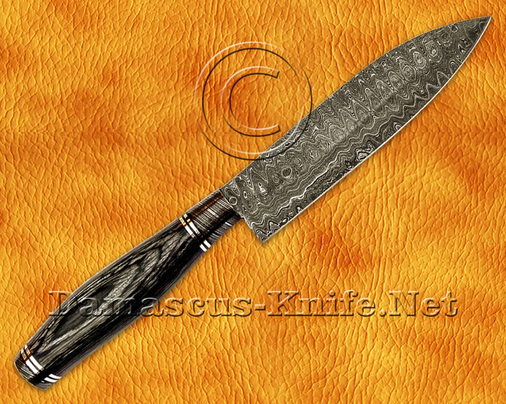 Personalized 5-Piece Damascus Chef Knife Set - Pakka Wood - CK672 Personalized 5-Piece Damascus Chef Knife Set - Pakka Wood - CK672