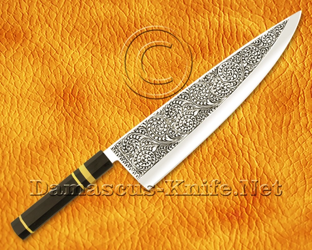 Personalized Hand Engraved 12C27 Gyuto Chef Knife - CK683