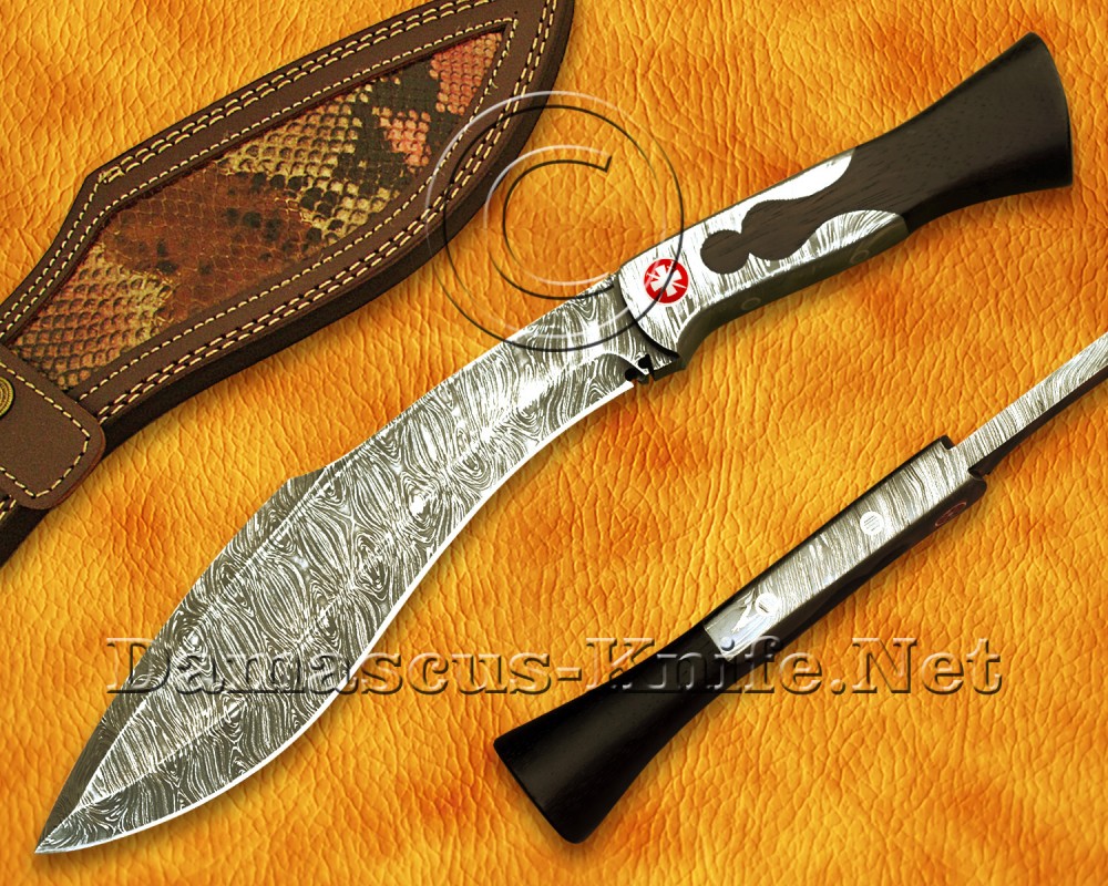 Personalized Handmade Damascus Steel Arts and Crafts Hunting and Survival Full Integral Kukri Knife Ironwood Handle - DHK1060