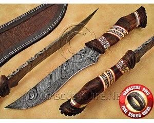 Personalized Handmade Damascus Steel Arts and Crafts Hunting and Survival Bowie Knife Rosewood Handle Personalized Handmade Damascus Steel Arts and Crafts Hunting and Survival Bowie Knife Rosewood Handle