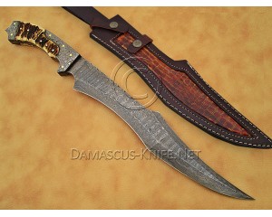 Personalized Handmade Damascus Steel Hunting and Survival Arts and Crafts Bowie Knife Stag Handle - DHK885 Personalized Handmade Damascus Steel Hunting and Survival Arts and Crafts Bowie Knife Stag Handle - DHK885