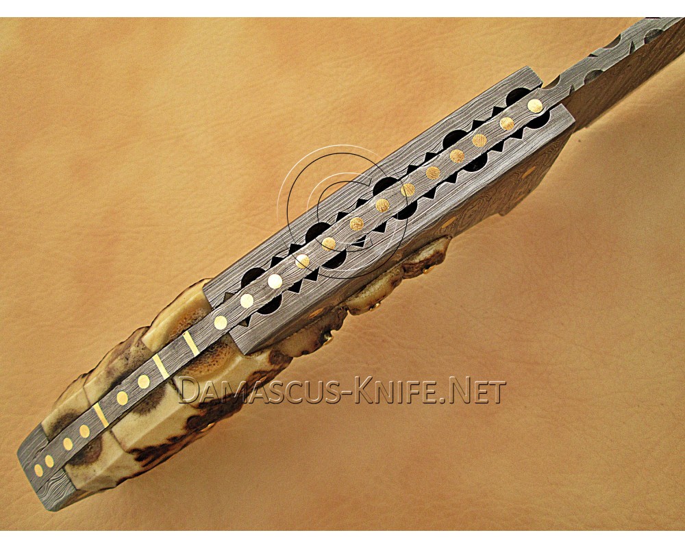 Personalized Handmade Damascus Steel Hunting and Survival Arts and Crafts Bowie Knife Stag Handle - DHK885 Personalized Handmade Damascus Steel Hunting and Survival Arts and Crafts Bowie Knife Stag Handle - DHK885