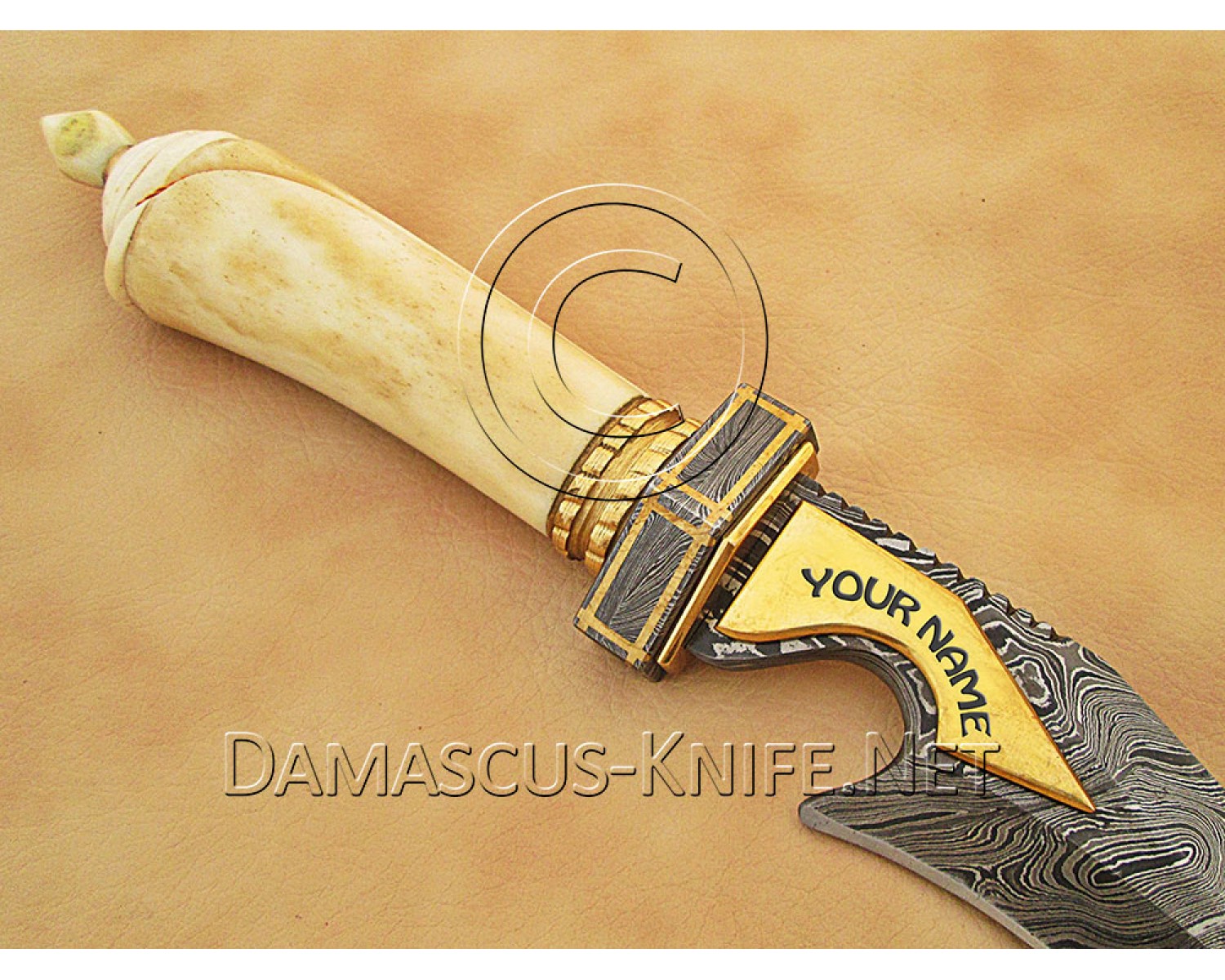 Personalized Handmade Damascus Steel Arts and Crafts Hunting and Survival Bowie Knife Bone Handle Personalized Handmade Damascus Steel Arts and Crafts Hunting and Survival Bowie Knife Bone Handle