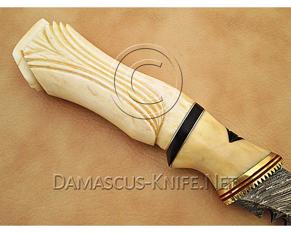 Personalized Handmade Damascus Steel Arts and Crafts Hunting and Survival Kukri Knife Bone Handle - DHK900 Personalized Handmade Damascus Steel Arts and Crafts Hunting and Survival Kukri Knife Bone Handle - DHK900