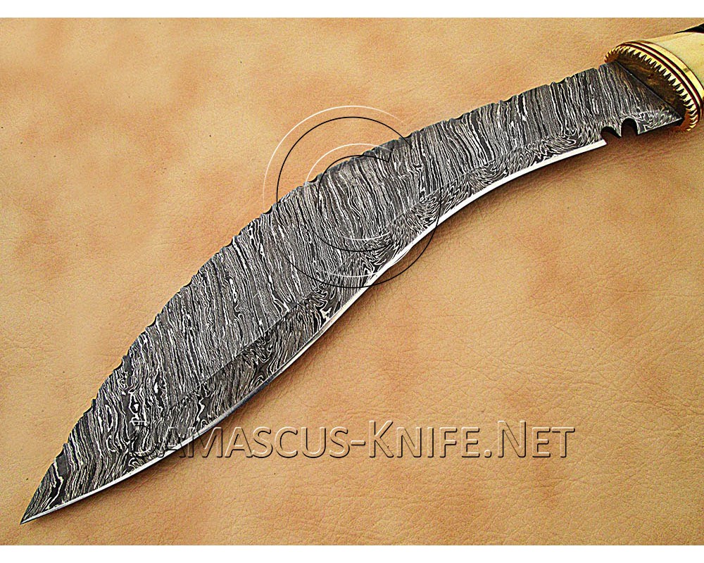 Personalized Handmade Damascus Steel Arts and Crafts Hunting and Survival Kukri Knife Bone Handle - DHK900 Personalized Handmade Damascus Steel Arts and Crafts Hunting and Survival Kukri Knife Bone Handle - DHK900