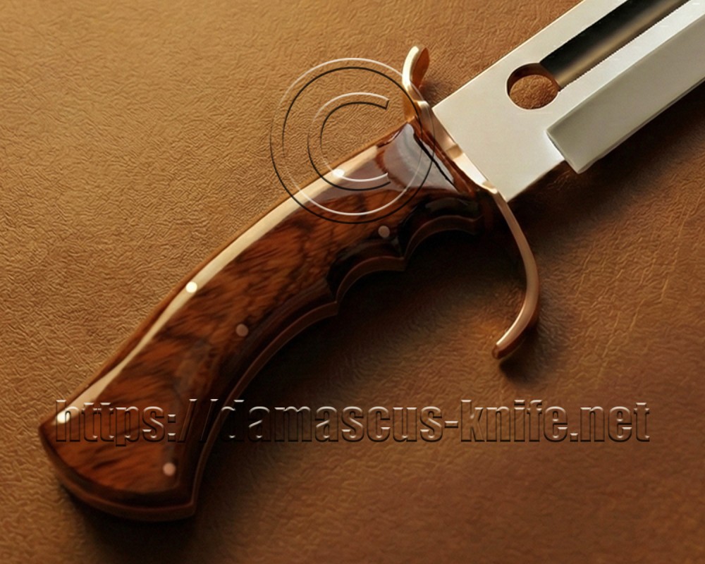 21" Custom Bowie Knife (Mini Sword) - Sandvik 12C27 Steel & Mahogany Wood - Leather Sheath 21" Custom Bowie Knife (Mini Sword) - Sandvik 12C27 Steel & Mahogany Wood - Leather Sheath