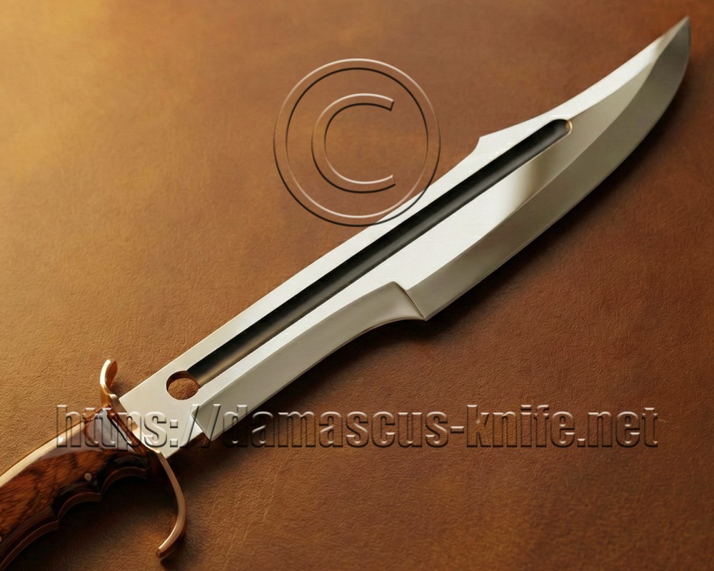 21" Custom Bowie Knife (Mini Sword) - Sandvik 12C27 Steel & Mahogany Wood - Leather Sheath 21" Custom Bowie Knife (Mini Sword) - Sandvik 12C27 Steel & Mahogany Wood - Leather Sheath