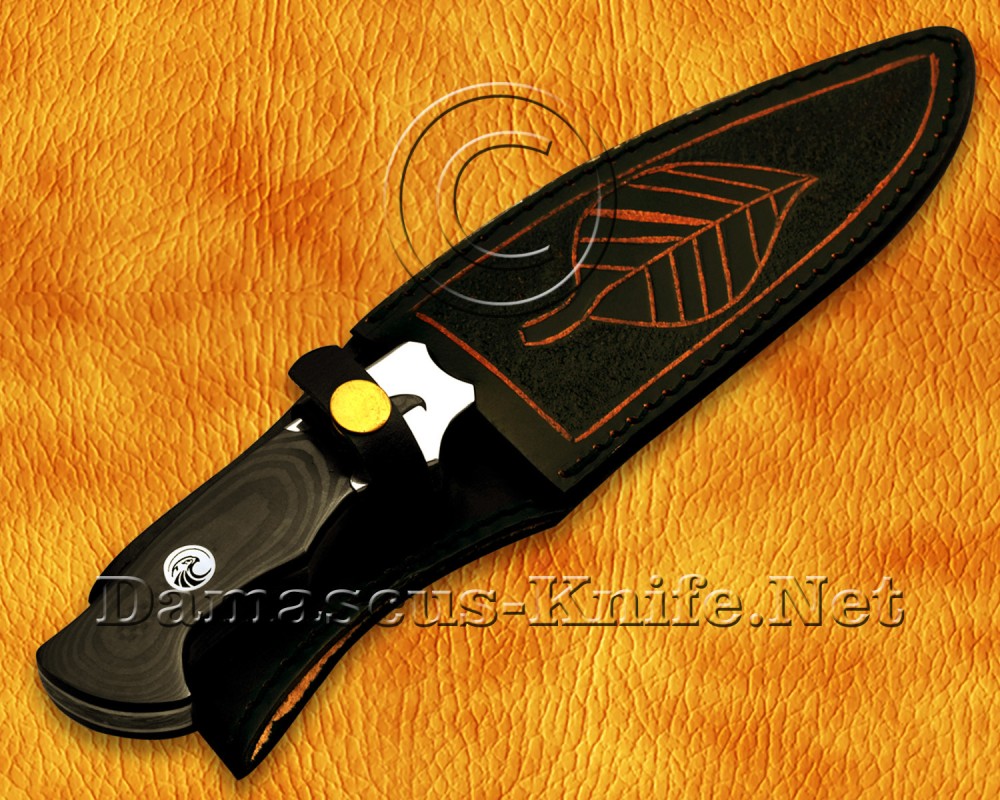 Personalized Handmade Damascus Steel Hunting and Survival Skinner Craft Knife Eagle Crafting G10 Micarta Handle - DHK963