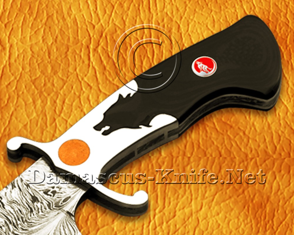 Personalized Handmade Damascus Steel Hunting and Survival Bowie Craft Knife Wolf Crafting G10 Micarta Handle - DHK964 Personalized Handmade Damascus Steel Hunting and Survival Bowie Craft Knife Wolf Crafting G10 Micarta Handle - DHK964