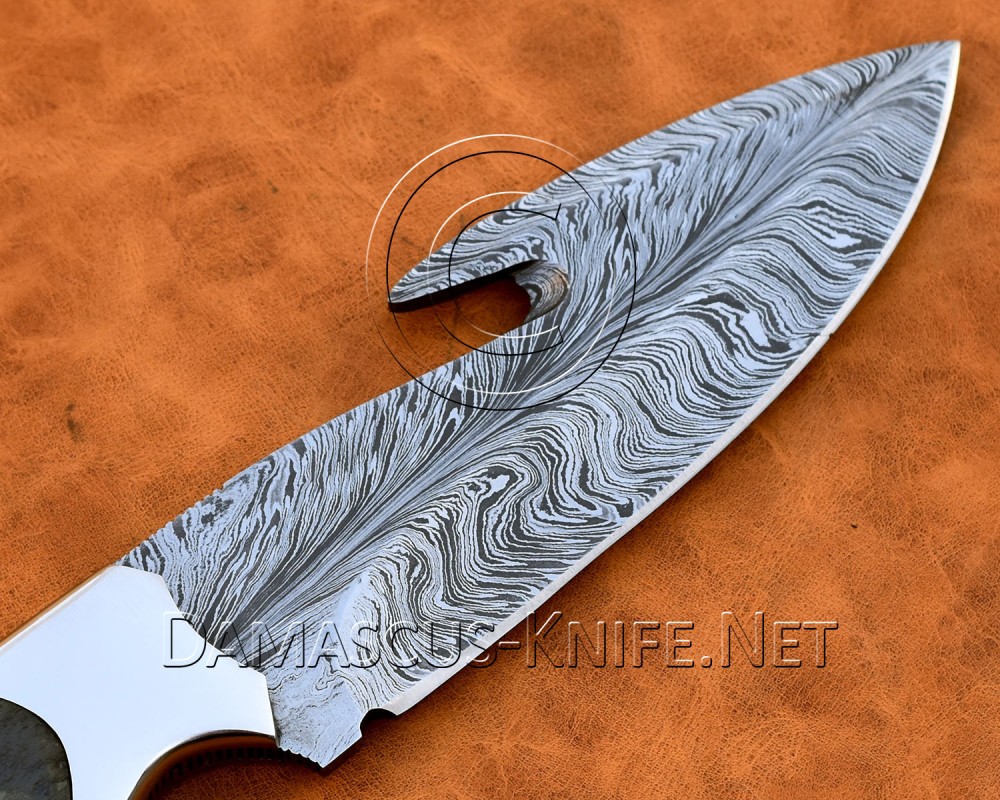 Personalized Handmade Damascus Steel Gut Hook Skinner Hunting and Survival Craft Knife Bone Handle - DHK999 Personalized Handmade Damascus Steel Gut Hook Skinner Hunting and Survival Craft Knife Bone Handle - DHK999
