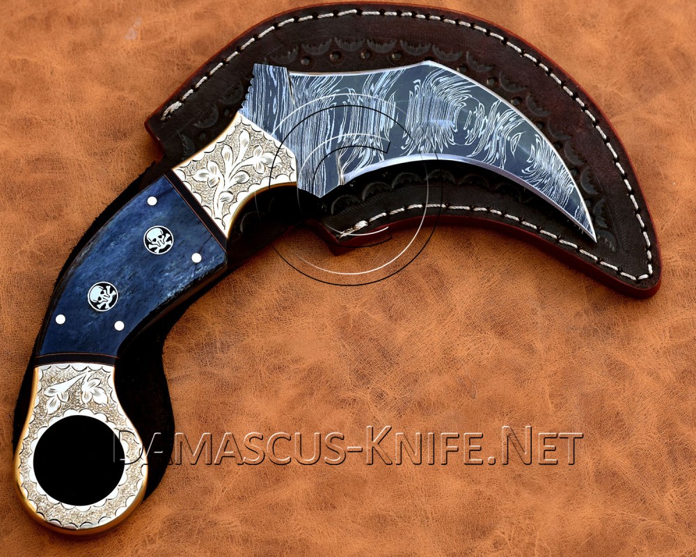 Personalized Handmade Damascus Steel Arts and Crafts Hunting and Survival Karambit Knife Bone Handle Personalized Handmade Damascus Steel Arts and Crafts Hunting and Survival Karambit Knife Bone Handle