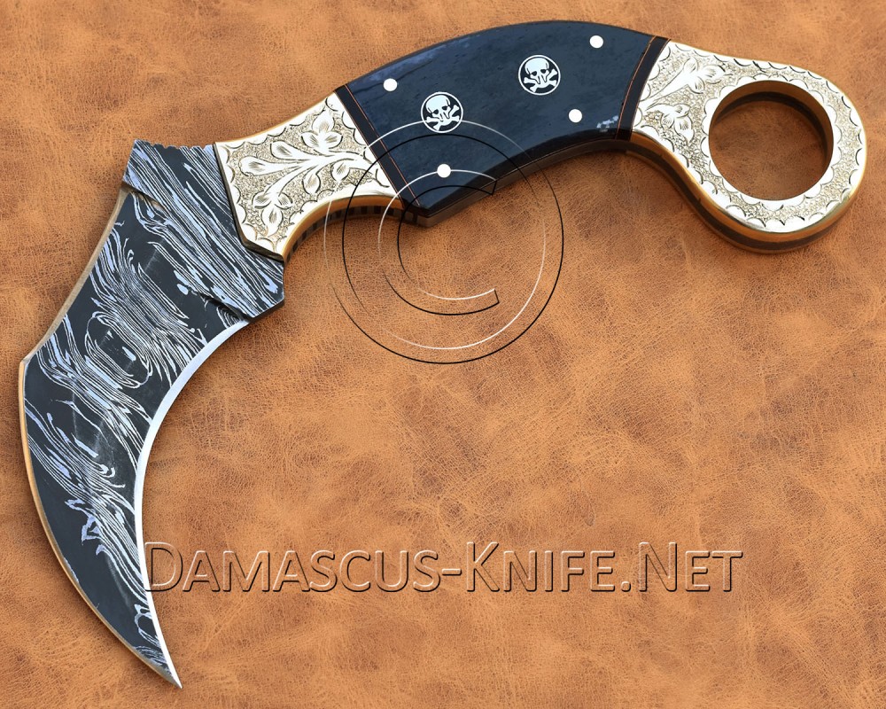 Personalized Handmade Damascus Steel Arts and Crafts Hunting and Survival Karambit Knife Bone Handle Personalized Handmade Damascus Steel Arts and Crafts Hunting and Survival Karambit Knife Bone Handle
