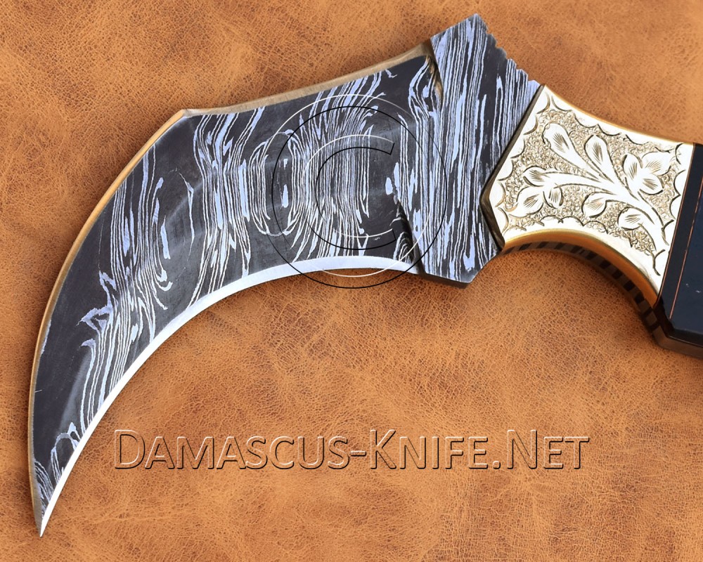 Personalized Handmade Damascus Steel Arts and Crafts Hunting and Survival Karambit Knife Bone Handle Personalized Handmade Damascus Steel Arts and Crafts Hunting and Survival Karambit Knife Bone Handle