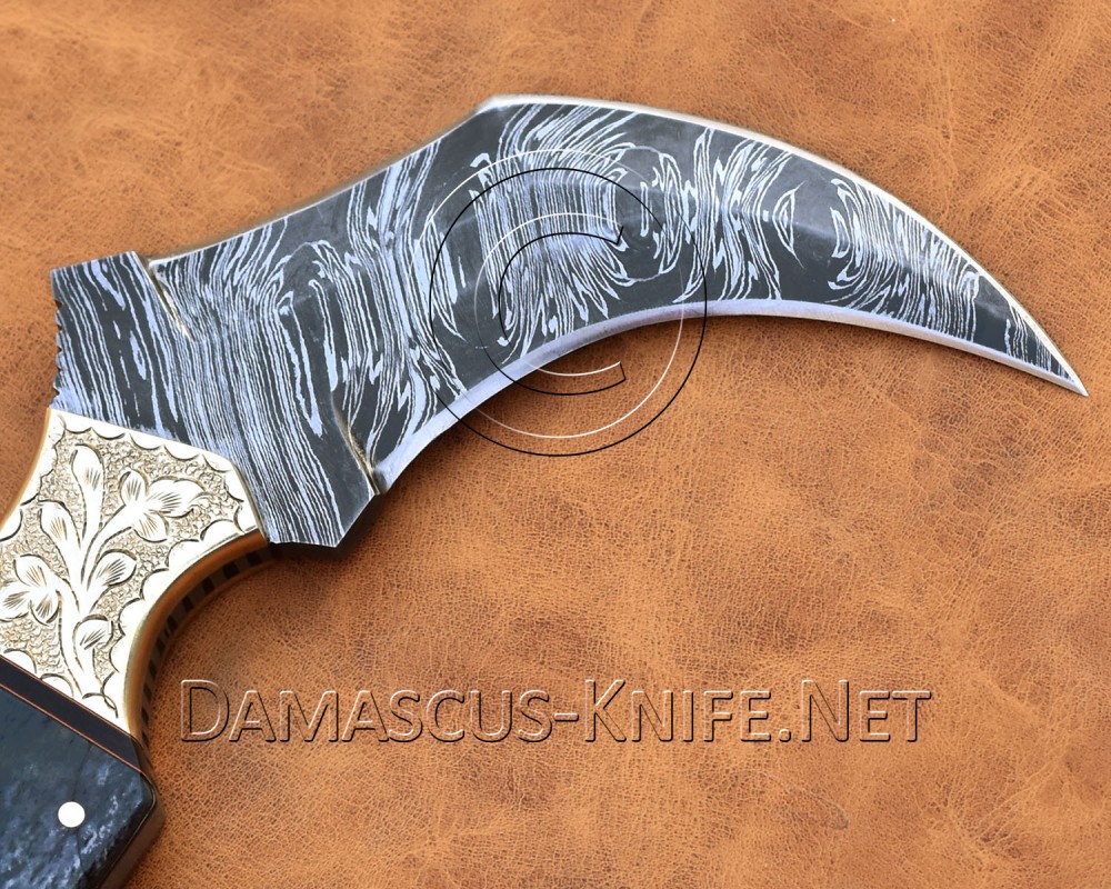 Personalized Handmade Damascus Steel Arts and Crafts Hunting and Survival Karambit Knife Bone Handle Personalized Handmade Damascus Steel Arts and Crafts Hunting and Survival Karambit Knife Bone Handle