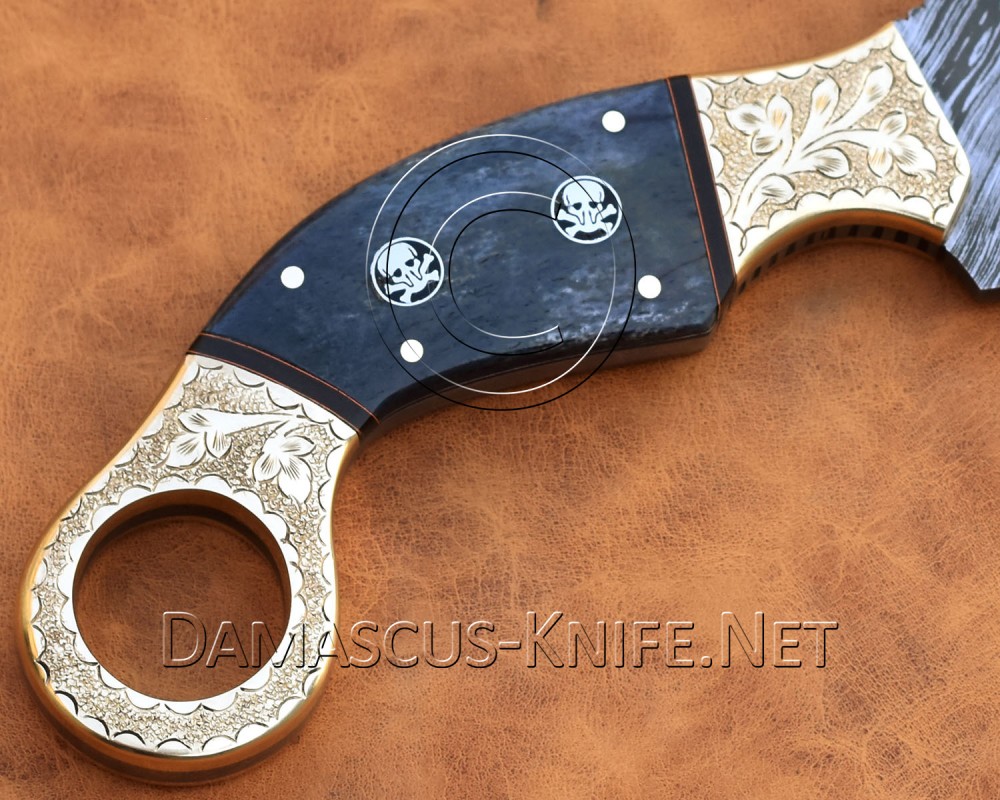 Personalized Handmade Damascus Steel Arts and Crafts Hunting and Survival Karambit Knife Bone Handle Personalized Handmade Damascus Steel Arts and Crafts Hunting and Survival Karambit Knife Bone Handle