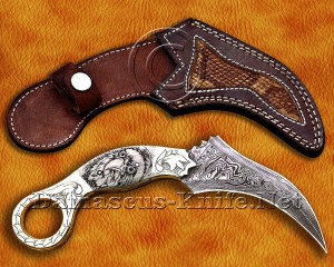 Personalized Scrimshaw Handmade Damascus Steel Arts and Crafts Hunting and Survival Karambit Knife Personalized Scrimshaw Handmade Damascus Steel Arts and Crafts Hunting and Survival Karambit Knife