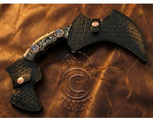 Custom Handmade Damascus Steel Arts and Crafts Hunting and Survival Karambit Knife - G10 Micarta Handle - DHK723