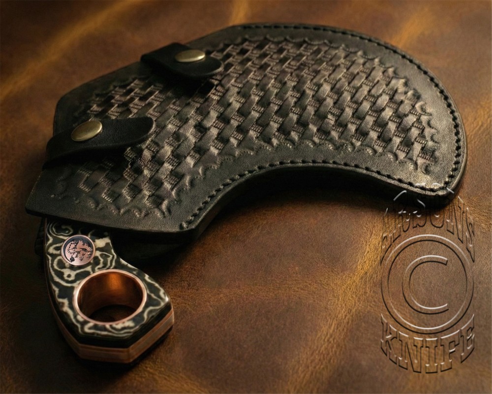 Custom Handmade Damascus Steel Arts and Crafts Hunting and Survival Karambit Knife - G10 Micarta Glassy Handle - DHK724