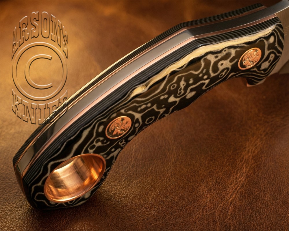 Custom Handmade Damascus Steel Arts and Crafts Hunting and Survival Karambit Knife - G10 Micarta Glassy Handle - DHK724