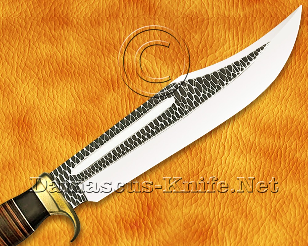Personalized Handmade Stainless Steel Arts and Crafts Hunting and Survival Bowie Outback Knife Leather Handle - SHK970