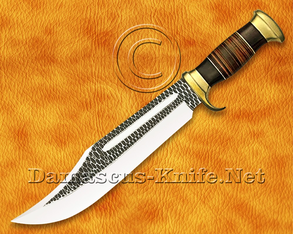 Personalized Handmade Stainless Steel Arts and Crafts Hunting and Survival Bowie Outback Knife Leather Handle - SHK970