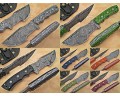 Lot of 7 Handmade Damascus Steel Curved Field-Utility Implements - Multi-Color G10 - TK1001