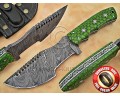 Lot of 7 Custom Handmade Damascus Steel Tracker Knives - Multi-Color G10 - TK1001