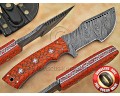 Lot of 7 Custom Handmade Damascus Steel Tracker Knives - Multi-Color G10 - TK1001
