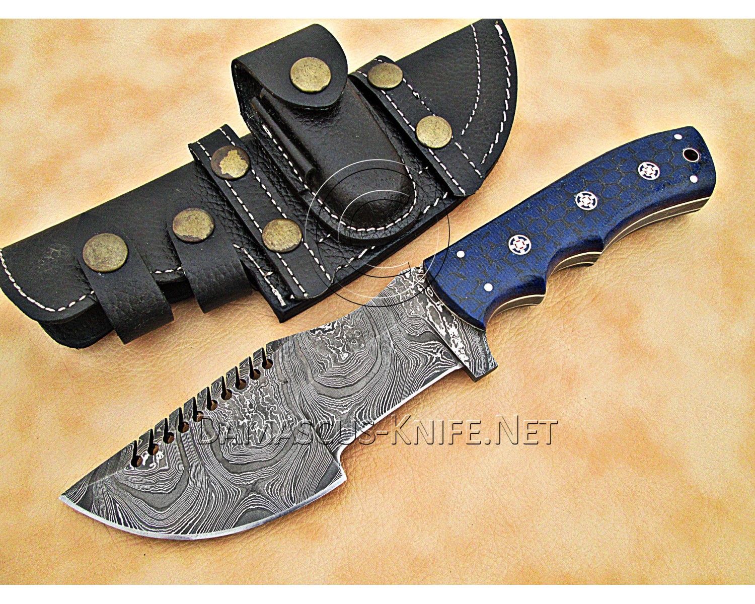 Artisan Damascus Multi-Zone Field-Utility Implement - Blue G10 - TK1002