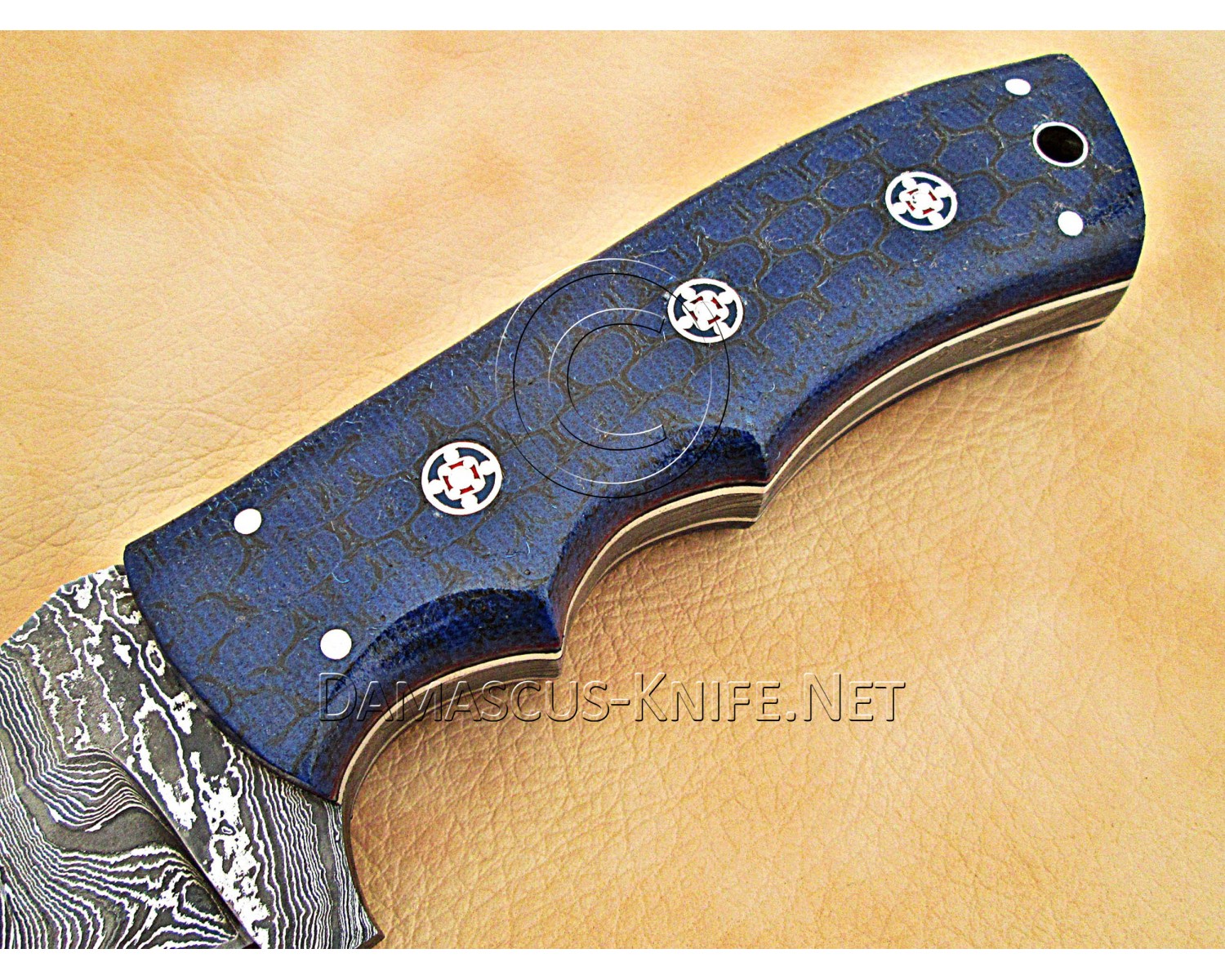 Artisan Damascus Multi-Zone Field-Utility Implement - Blue G10 - TK1002
