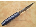 Custom Handmade Damascus Steel Outdoor Tracker Knife - Blue G10 - TK1002