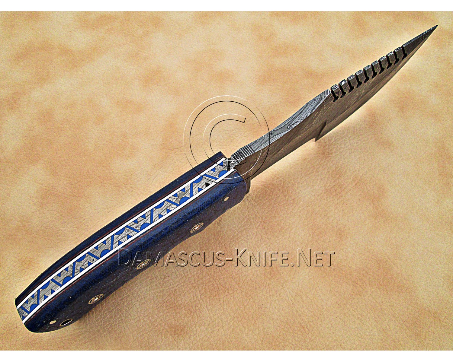 Artisan Damascus Multi-Zone Field-Utility Implement - Blue G10 - TK1002