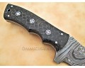 Custom Handmade Damascus Steel Outdoor Tracker Knife - Black G10 - TK1004