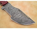 Custom Handmade Damascus Steel Outdoor Tracker Knife - Red G10 - TK1005
