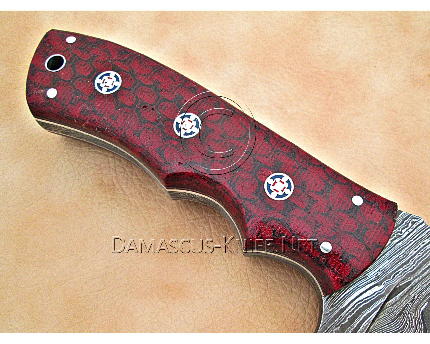 Artisan Damascus Multi-Zone Field-Utility Implement - Red G10 - TK1005